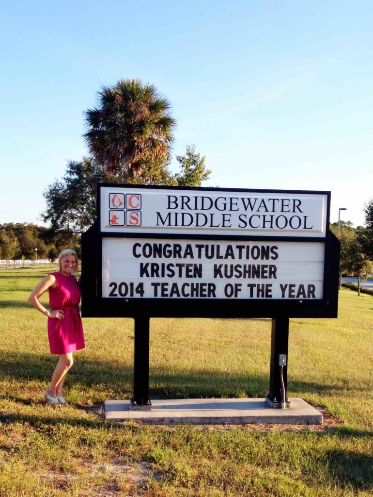 The bucket list item Kristen cherishes most is winning Teacher of the Year.