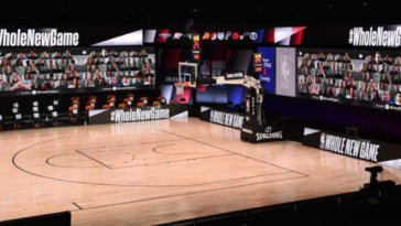 Virtual fan set up inside the NBA Bubble in Orlando Florida