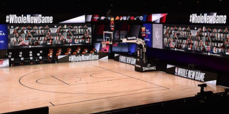 Virtual fan set up inside the NBA Bubble in Orlando Florida