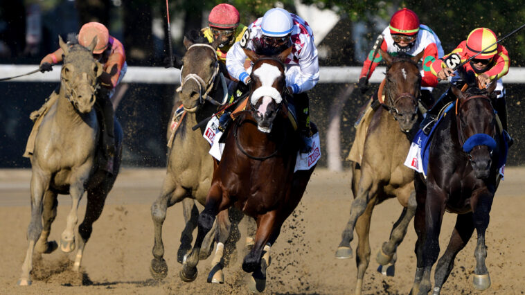 Belmont Stakes winner Tiz The Law runs ahead of the pack and into Saturday's race as the betting favorite