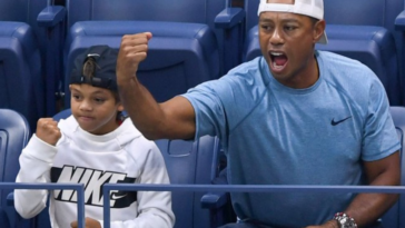 Tiger Woods and son, Charlie attend tennis match together