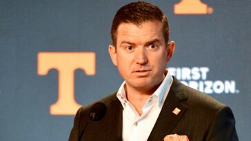 Former UCF Athletic Director Danny White is introduced at his press conference in Knoxville Tennessee Friday