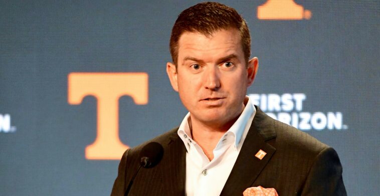 Former UCF Athletic Director Danny White is introduced at his press conference in Knoxville Tennessee Friday