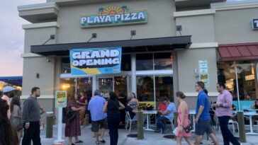 Playa Pizza Grand Opening sign