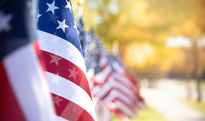 american flag close up