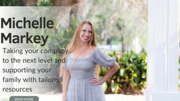 Photo of Michelle Markey, who helps businesses and nonprofits expand their digital reach and supports families with tailored needs.