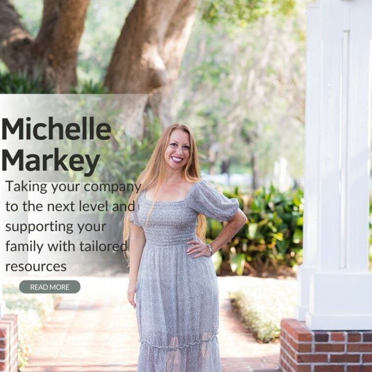 Photo of Michelle Markey, who helps businesses and nonprofits expand their digital reach and supports families with tailored needs.