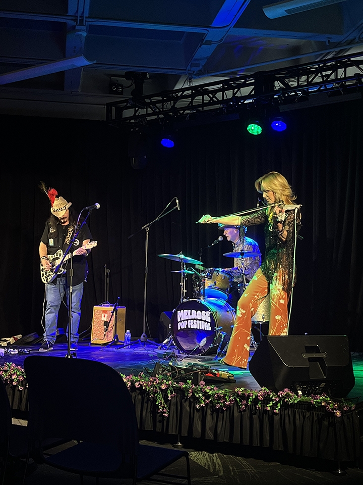 One of the local musician bands playing at the Melrose Pop Center at the Orange County Library System.