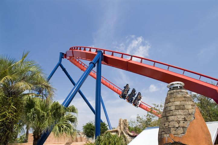 Rollercoaster at theme park, Florida