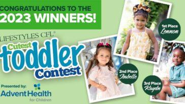 Photo of the winners of the 2023 Cutest Toddler Contest sponsored by AdventHealth for Children.