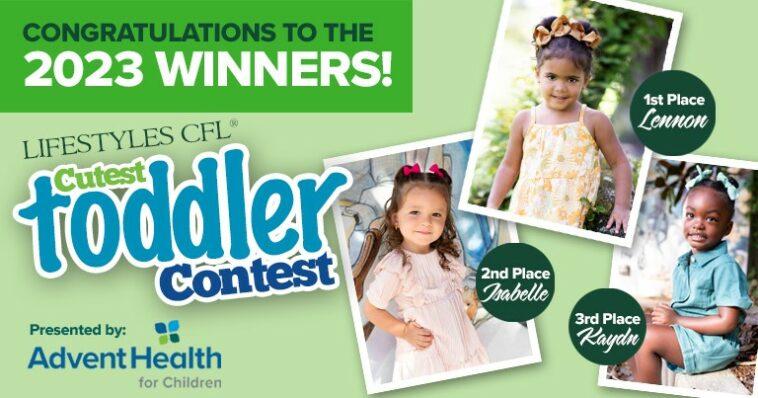Photo of the winners of the 2023 Cutest Toddler Contest sponsored by AdventHealth for Children.
