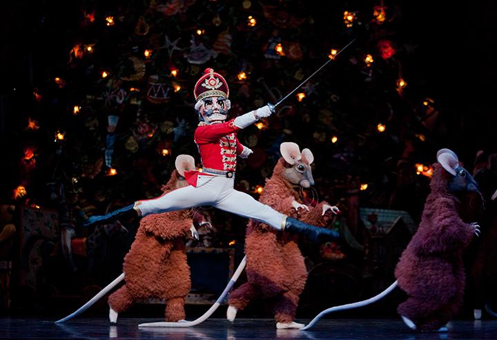 Photo of the Nutcracker in honor of holiday theater performances.