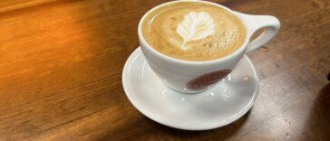 coffee in a mug on a saucer