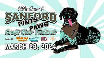 Photo of Flyer for the Sandond Pints n' Paws event on March 23.