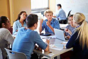 students in class