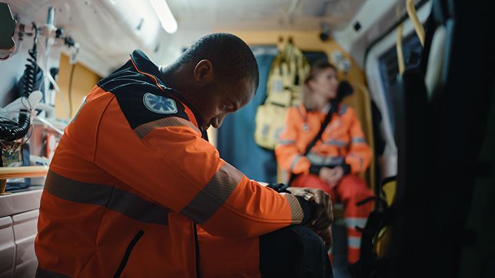 paramedic in an ambulance