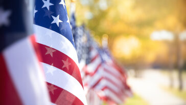 american flag close up