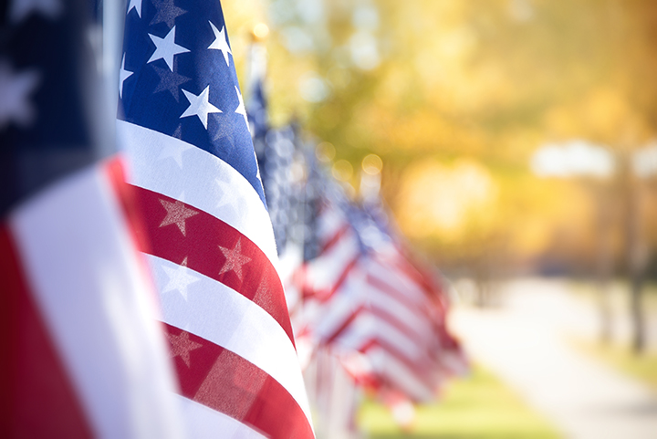 american flag close up